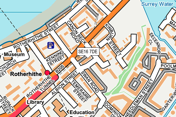 SE16 7DE map - OS OpenMap – Local (Ordnance Survey)