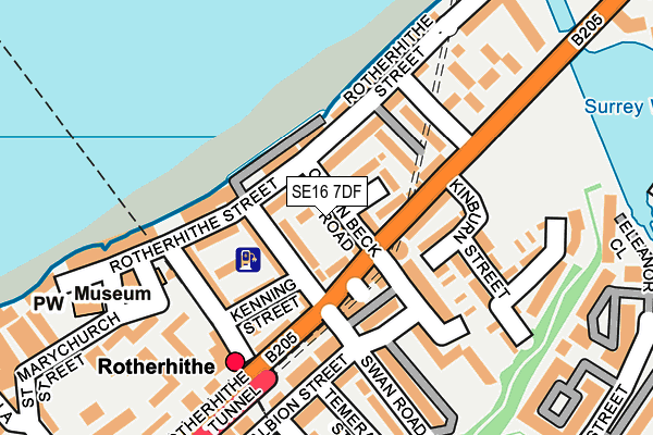 SE16 7DF map - OS OpenMap – Local (Ordnance Survey)