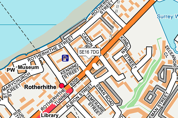 SE16 7DG map - OS OpenMap – Local (Ordnance Survey)