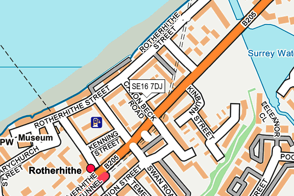 SE16 7DJ map - OS OpenMap – Local (Ordnance Survey)