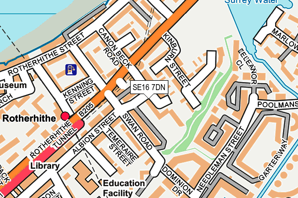 SE16 7DN map - OS OpenMap – Local (Ordnance Survey)