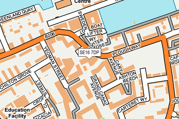 SE16 7DP map - OS OpenMap – Local (Ordnance Survey)