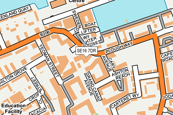 SE16 7DR map - OS OpenMap – Local (Ordnance Survey)