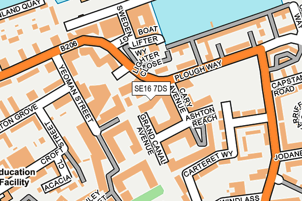 SE16 7DS map - OS OpenMap – Local (Ordnance Survey)