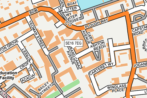 SE16 7EG map - OS OpenMap – Local (Ordnance Survey)
