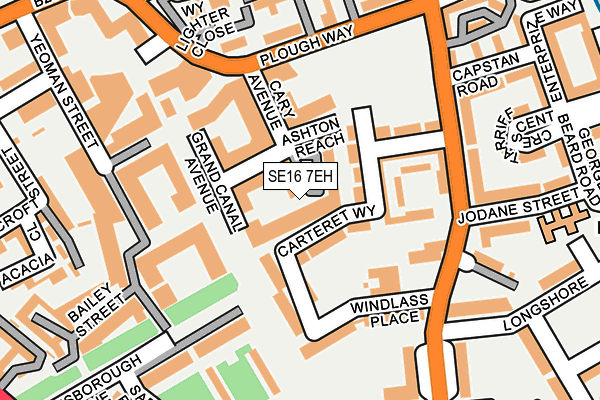 SE16 7EH map - OS OpenMap – Local (Ordnance Survey)
