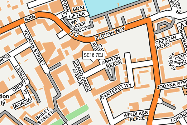 SE16 7EJ map - OS OpenMap – Local (Ordnance Survey)