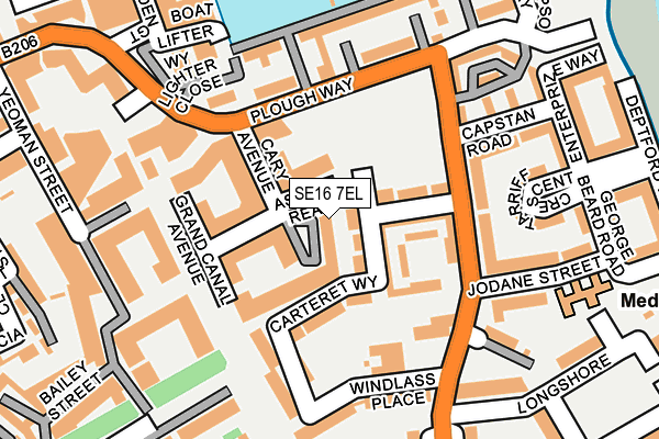 SE16 7EL map - OS OpenMap – Local (Ordnance Survey)