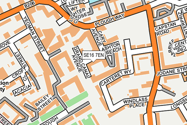 SE16 7EN map - OS OpenMap – Local (Ordnance Survey)