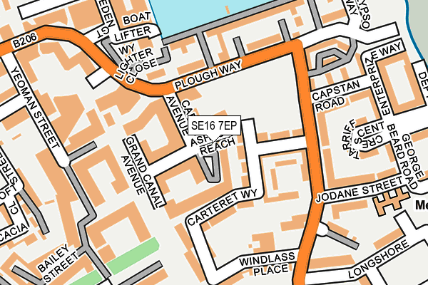 SE16 7EP map - OS OpenMap – Local (Ordnance Survey)