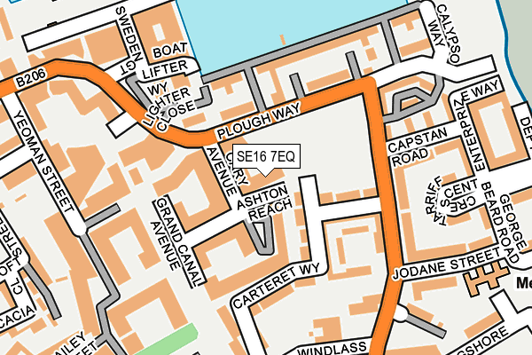 SE16 7EQ map - OS OpenMap – Local (Ordnance Survey)