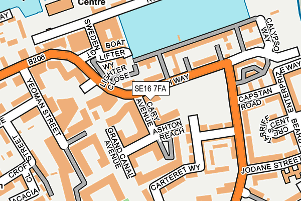 SE16 7FA map - OS OpenMap – Local (Ordnance Survey)