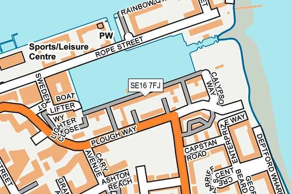 SE16 7FJ map - OS OpenMap – Local (Ordnance Survey)