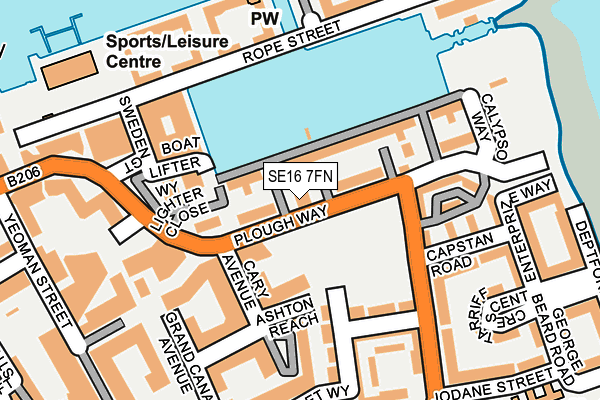 SE16 7FN map - OS OpenMap – Local (Ordnance Survey)