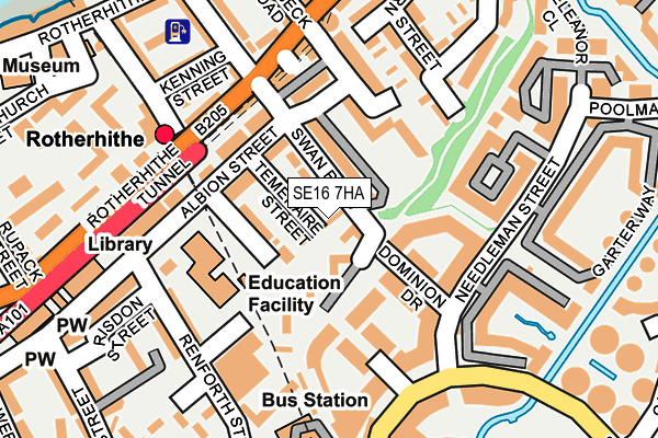 SE16 7HA map - OS OpenMap – Local (Ordnance Survey)