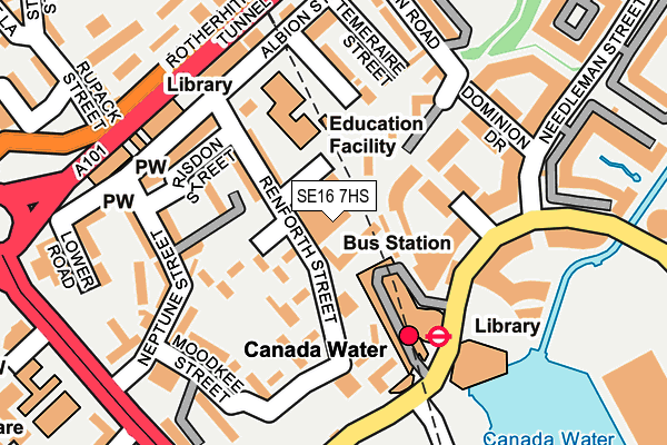 SE16 7HS map - OS OpenMap – Local (Ordnance Survey)
