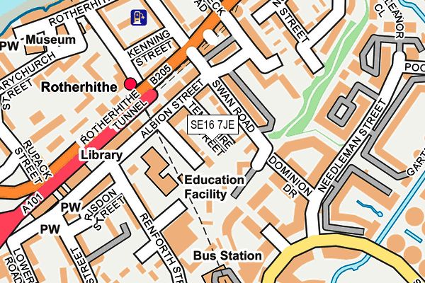 SE16 7JE map - OS OpenMap – Local (Ordnance Survey)