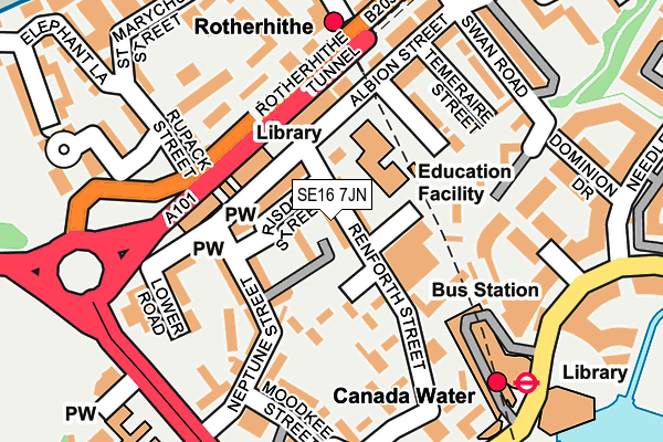 SE16 7JN map - OS OpenMap – Local (Ordnance Survey)