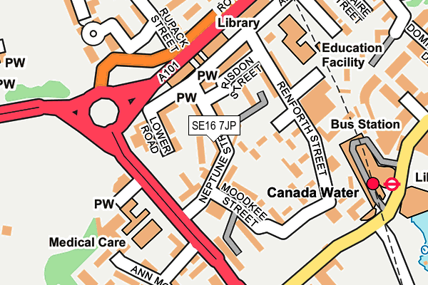 SE16 7JP map - OS OpenMap – Local (Ordnance Survey)