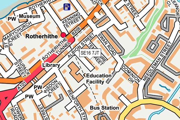 SE16 7JT map - OS OpenMap – Local (Ordnance Survey)