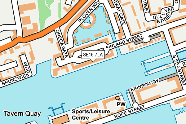 SE16 7LA map - OS OpenMap – Local (Ordnance Survey)