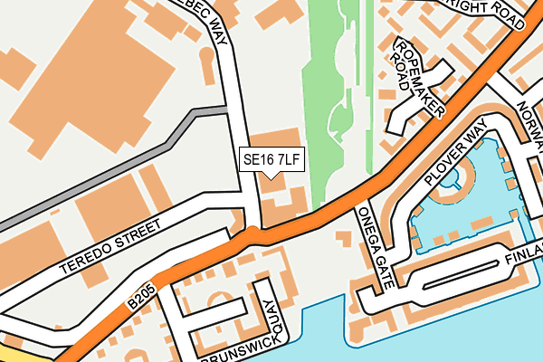 SE16 7LF map - OS OpenMap – Local (Ordnance Survey)