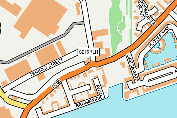 SE16 7LH map - OS OpenMap – Local (Ordnance Survey)