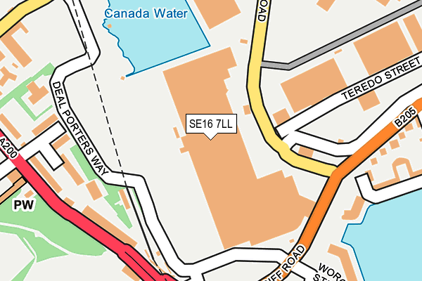 SE16 7LL map - OS OpenMap – Local (Ordnance Survey)