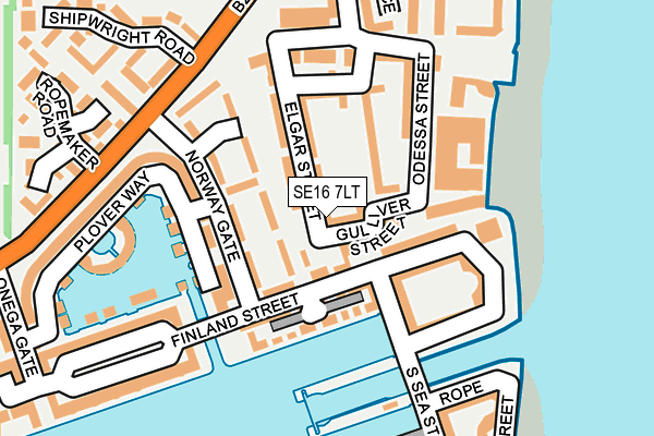 SE16 7LT map - OS OpenMap – Local (Ordnance Survey)