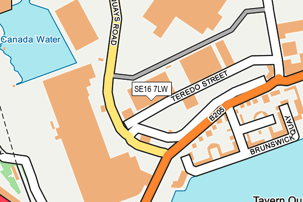 SE16 7LW map - OS OpenMap – Local (Ordnance Survey)