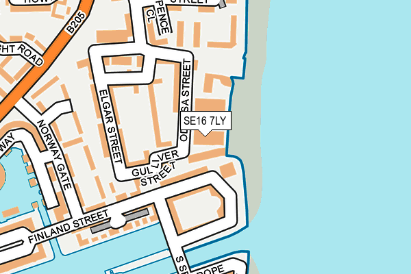 SE16 7LY map - OS OpenMap – Local (Ordnance Survey)