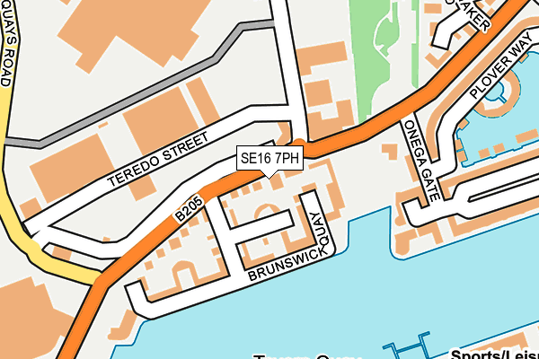 SE16 7PH map - OS OpenMap – Local (Ordnance Survey)