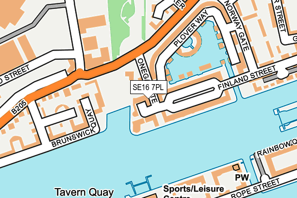 SE16 7PL map - OS OpenMap – Local (Ordnance Survey)