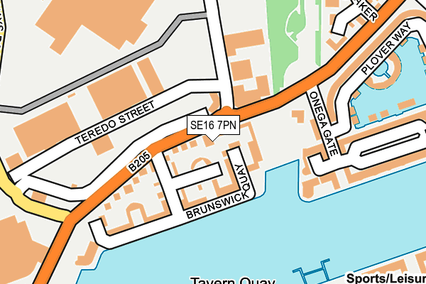SE16 7PN map - OS OpenMap – Local (Ordnance Survey)