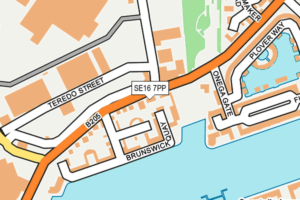 SE16 7PP map - OS OpenMap – Local (Ordnance Survey)