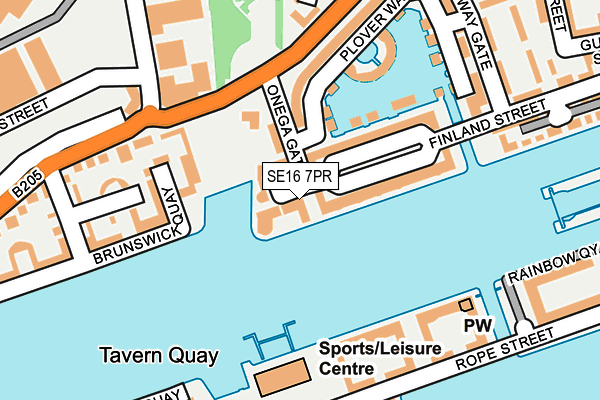 SE16 7PR map - OS OpenMap – Local (Ordnance Survey)