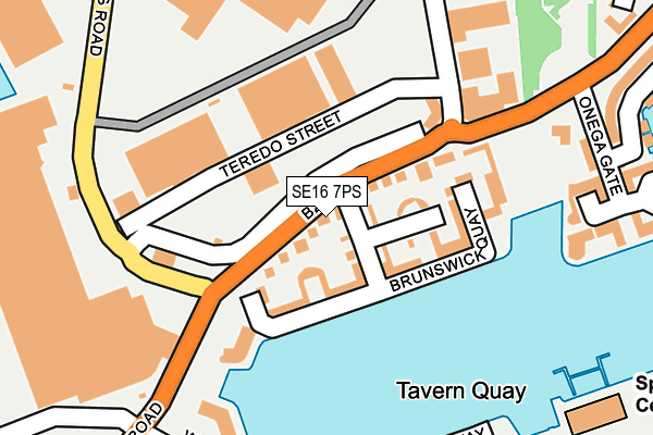 SE16 7PS map - OS OpenMap – Local (Ordnance Survey)