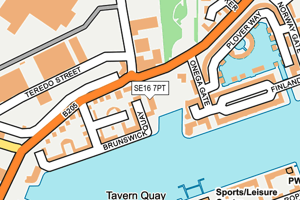 SE16 7PT map - OS OpenMap – Local (Ordnance Survey)