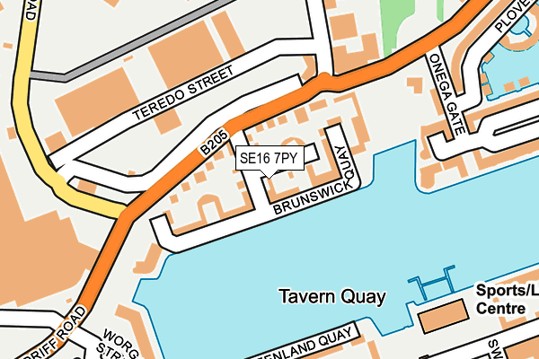 SE16 7PY map - OS OpenMap – Local (Ordnance Survey)