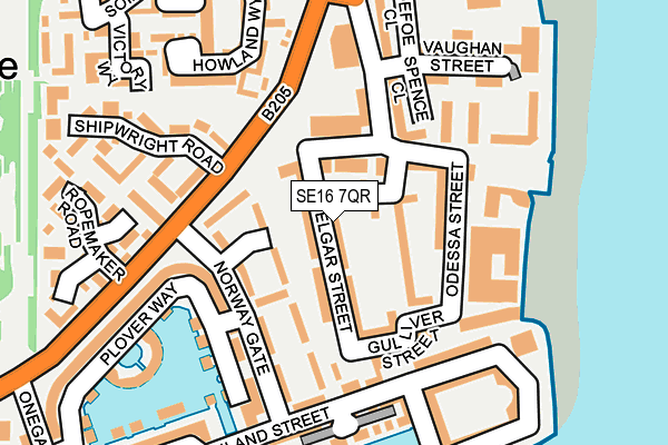 SE16 7QR map - OS OpenMap – Local (Ordnance Survey)