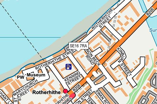 SE16 7RA map - OS OpenMap – Local (Ordnance Survey)