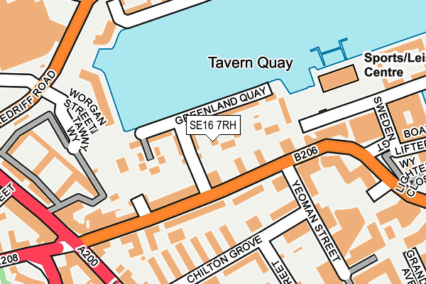 SE16 7RH map - OS OpenMap – Local (Ordnance Survey)