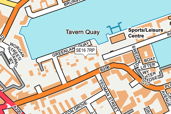 SE16 7RP map - OS OpenMap – Local (Ordnance Survey)