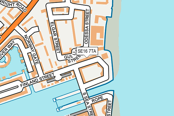 SE16 7TA map - OS OpenMap – Local (Ordnance Survey)