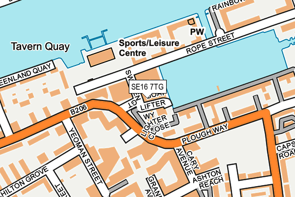 SE16 7TG map - OS OpenMap – Local (Ordnance Survey)