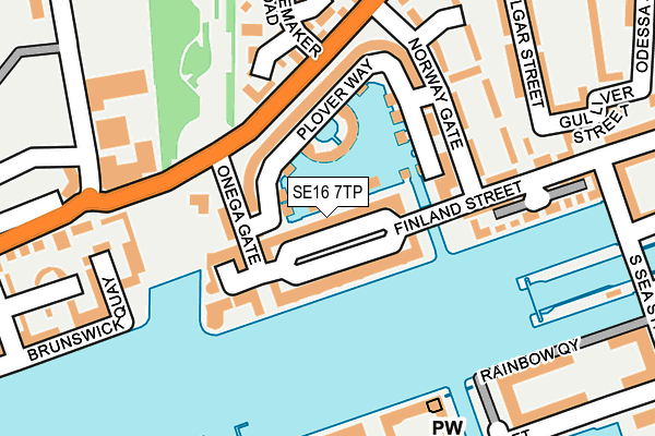 SE16 7TP map - OS OpenMap – Local (Ordnance Survey)