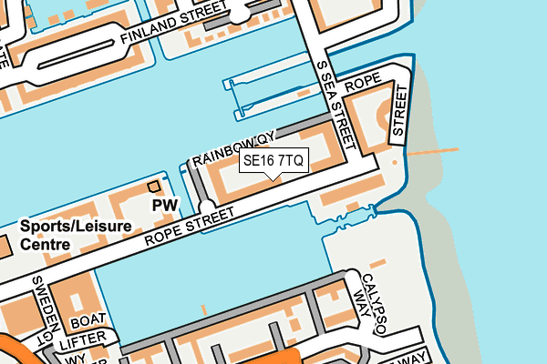 SE16 7TQ map - OS OpenMap – Local (Ordnance Survey)