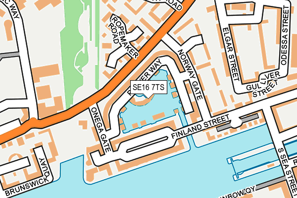 SE16 7TS map - OS OpenMap – Local (Ordnance Survey)