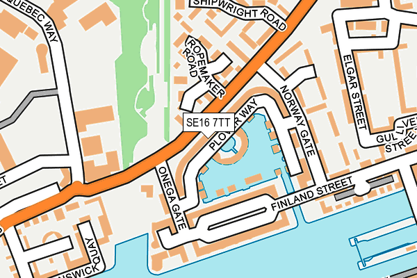 SE16 7TT map - OS OpenMap – Local (Ordnance Survey)