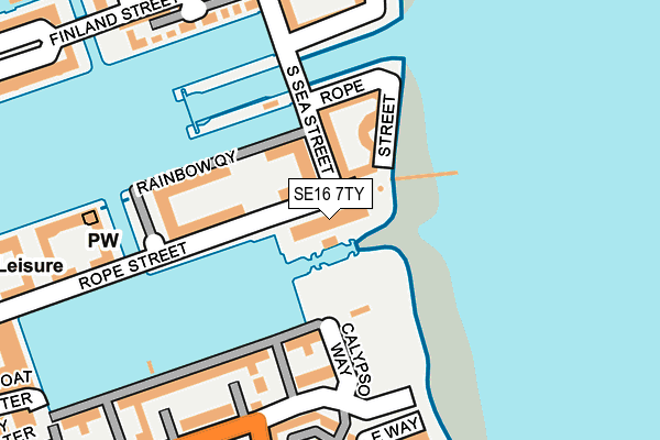 SE16 7TY map - OS OpenMap – Local (Ordnance Survey)